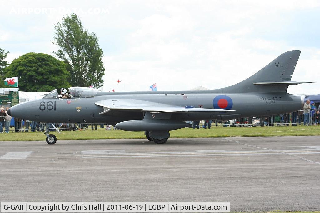 G-GAII, 1955 Hawker Hunter GA.11 C/N HABL-003028, taxiing in after its display at the Cotswold Airshow