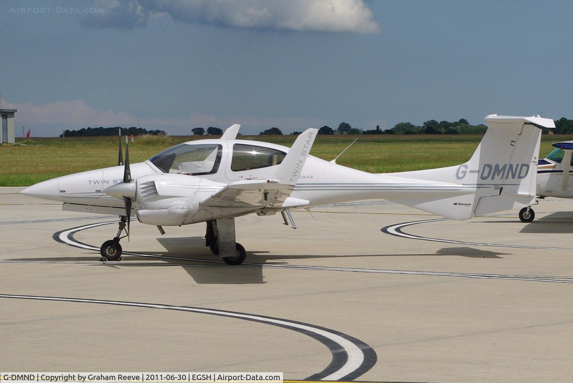 G-DMND, 2005 Diamond DA-42 Twin Star C/N 42.068, Parked outside Saxonair.