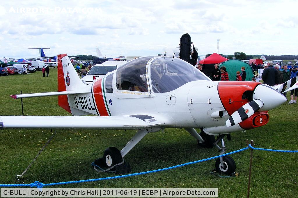 G-BULL, 1977 Scottish Aviation Bulldog Series 120 Model 128 C/N BH120/392, ex Royal Hong Kong Auxiliary Air Force Bulldog on static display at the Cotswold Airshow