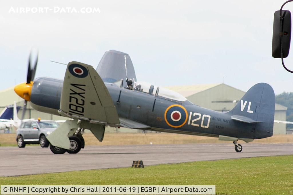 G-RNHF, 1949 Hawker Sea Fury T.20 C/N ES.3615, Royal Navy Historic Flight Sea Fury displaying at the Cotswold Airshow 2011