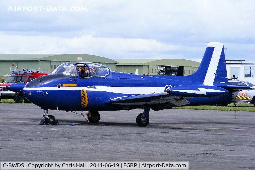 G-BWDS, 1960 Hunting P-84 Jet Provost T.3A C/N PAC/W/9231, on static display at the Cotswold Airshow