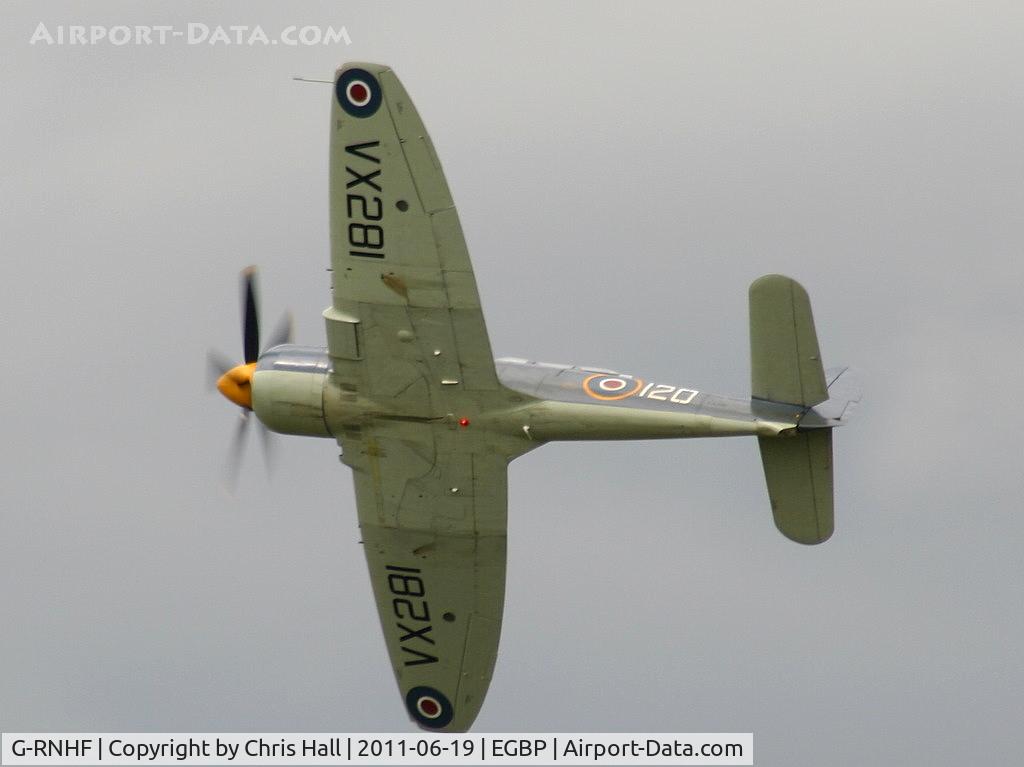 G-RNHF, 1949 Hawker Sea Fury T.20 C/N ES.3615, Royal Navy Historic Flight Sea Fury displaying at the Cotswold Airshow 2011