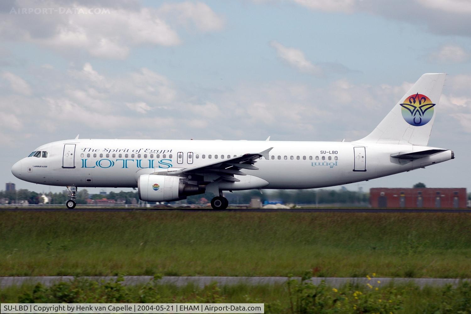 SU-LBD, 2000 Airbus A320-214 C/N 1372, Lotus Air Airbus A320 taking off from Schiphol airport.