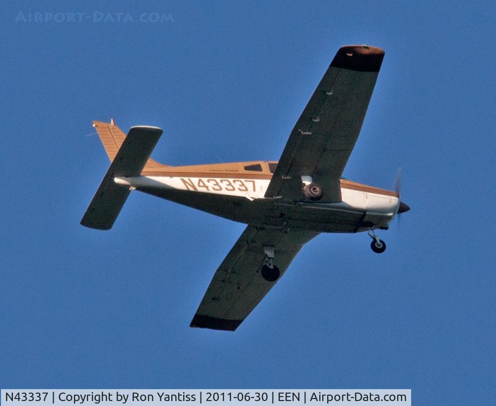 N43337, 1974 Piper PA-28-151 C/N 28-7415473, Evening departure from Keene, NH