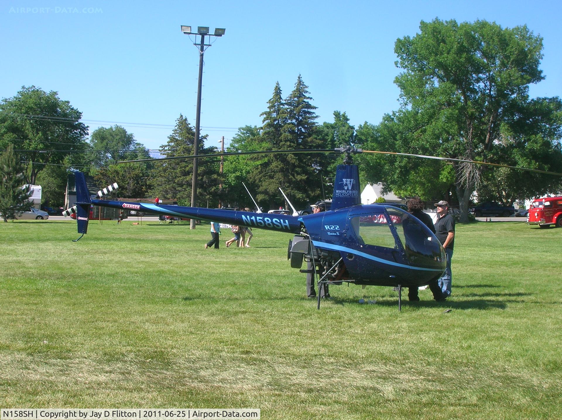N158SH, 2007 Robinson R22 C/N 4167, On display in the park at Sunset Fun Days. Sunset, Utah