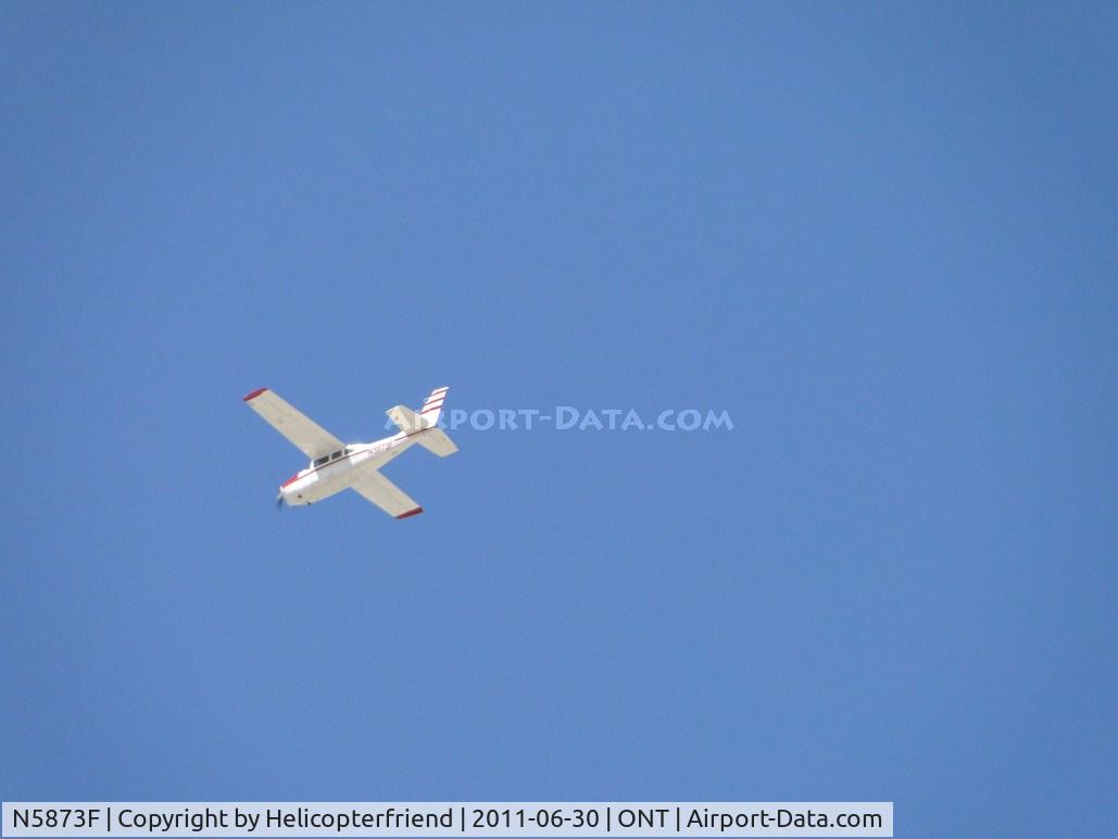 N5873F, 1967 Cessna 210G Centurion C/N 21058873, High fly over the east ege of the runways heading south