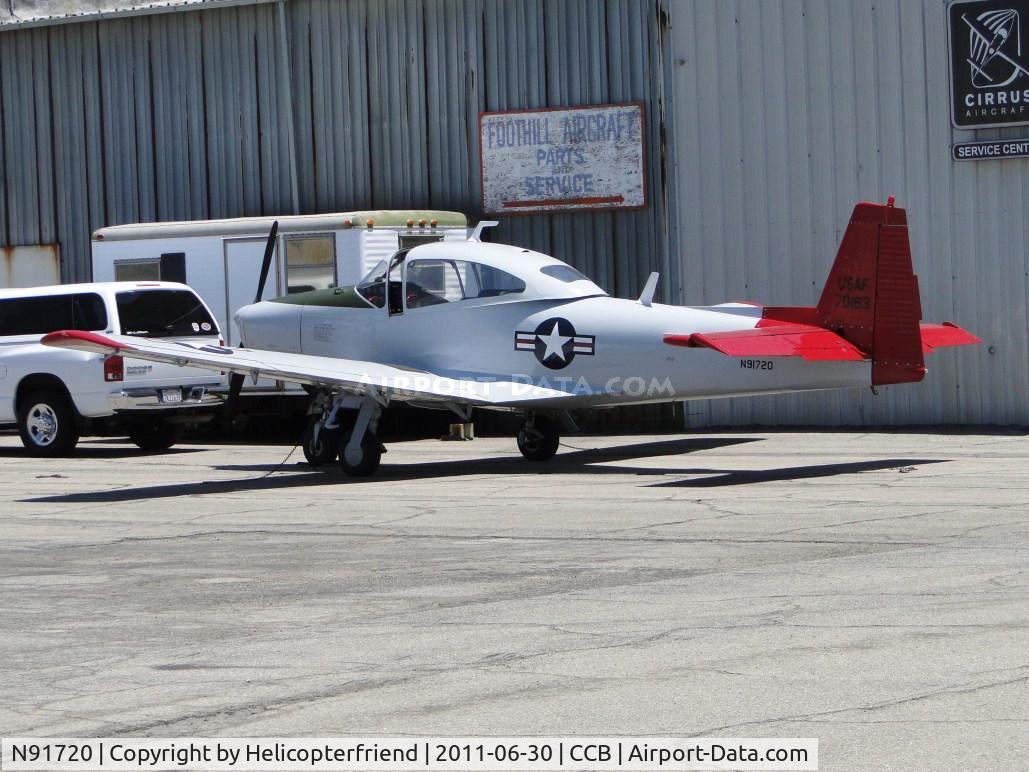 N91720, 1947 North American Navion (NA-145) C/N NAV-4-193, Parked on the westside of Foothill Aircraft Parts & Service