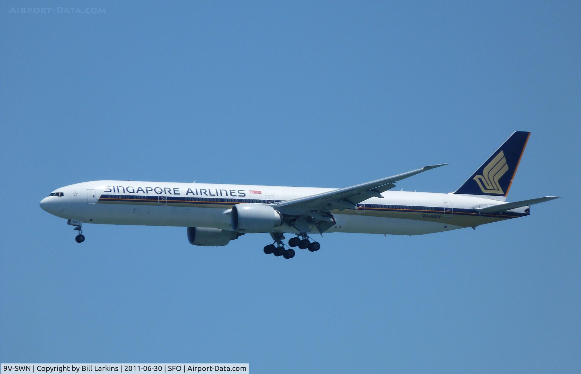 9V-SWN, 2008 Boeing 777-312/ER C/N 34579, Arriving at SFO