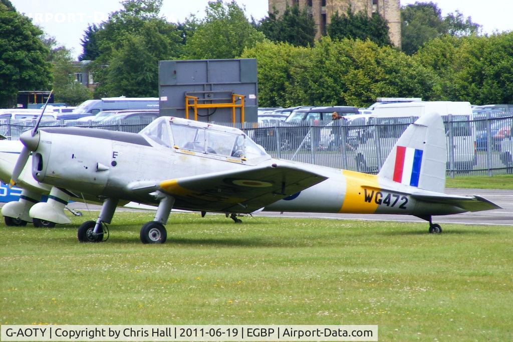 G-AOTY, 1951 De Havilland DHC-1 Chipmunk 22A C/N C1/0522, on static display at the Cotswold Airshow