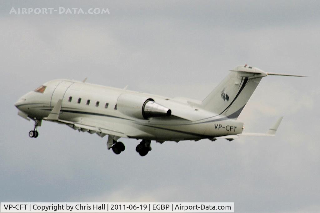 VP-CFT, 1990 Canadair Challenger 601-3A (CL-600-2B16) C/N 5067, departing from Kemble