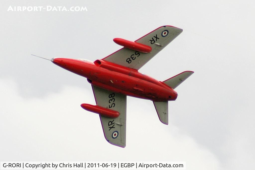 G-RORI, 1963 Hawker Siddeley Gnat T.1 C/N FL549, Heritage Aircraft Ltd Folland Gnat displaying at the Cotswold Airshow 2011