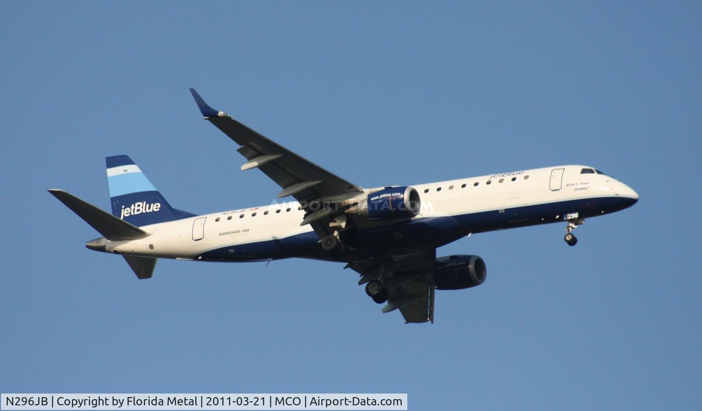 N296JB, Embraer ERJ-190-100 IGW 190AR C/N 19000219, Jet Blue E190