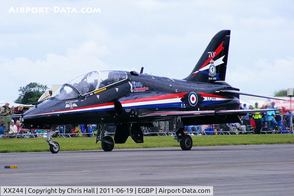 XX244, 1978 Hawker Siddeley Hawk T.1 C/N 080/312080, 2011 solo display Hawk at the Cotswold Airshow
