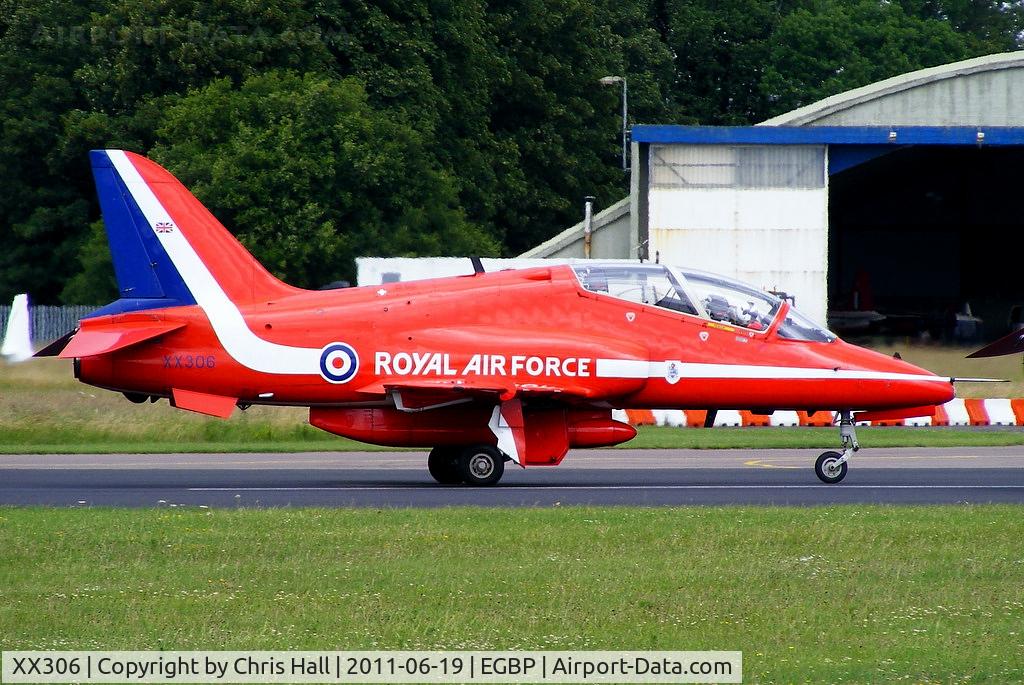 XX306, 1980 Hawker Siddeley Hawk T.1A C/N 141/312131, back tracking up the runway after its display at the Cotswold Airshow