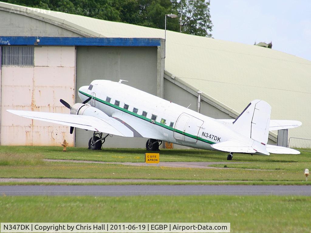 N347DK, 1944 Douglas DC-3A-467 (C-47B) C/N 16072/32820, Just arrived at Kemble from Weston, Ireland for work and a repaint before becoming the founding member of the Indian Air Force Memorial Flight.