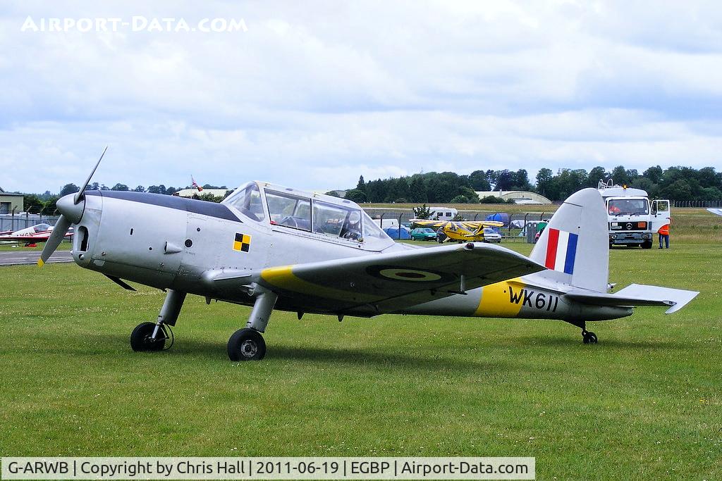 G-ARWB, 1952 De Havilland DHC-1 Chipmunk 22A C/N C1/0621, on static display at the Cotswold Airshow