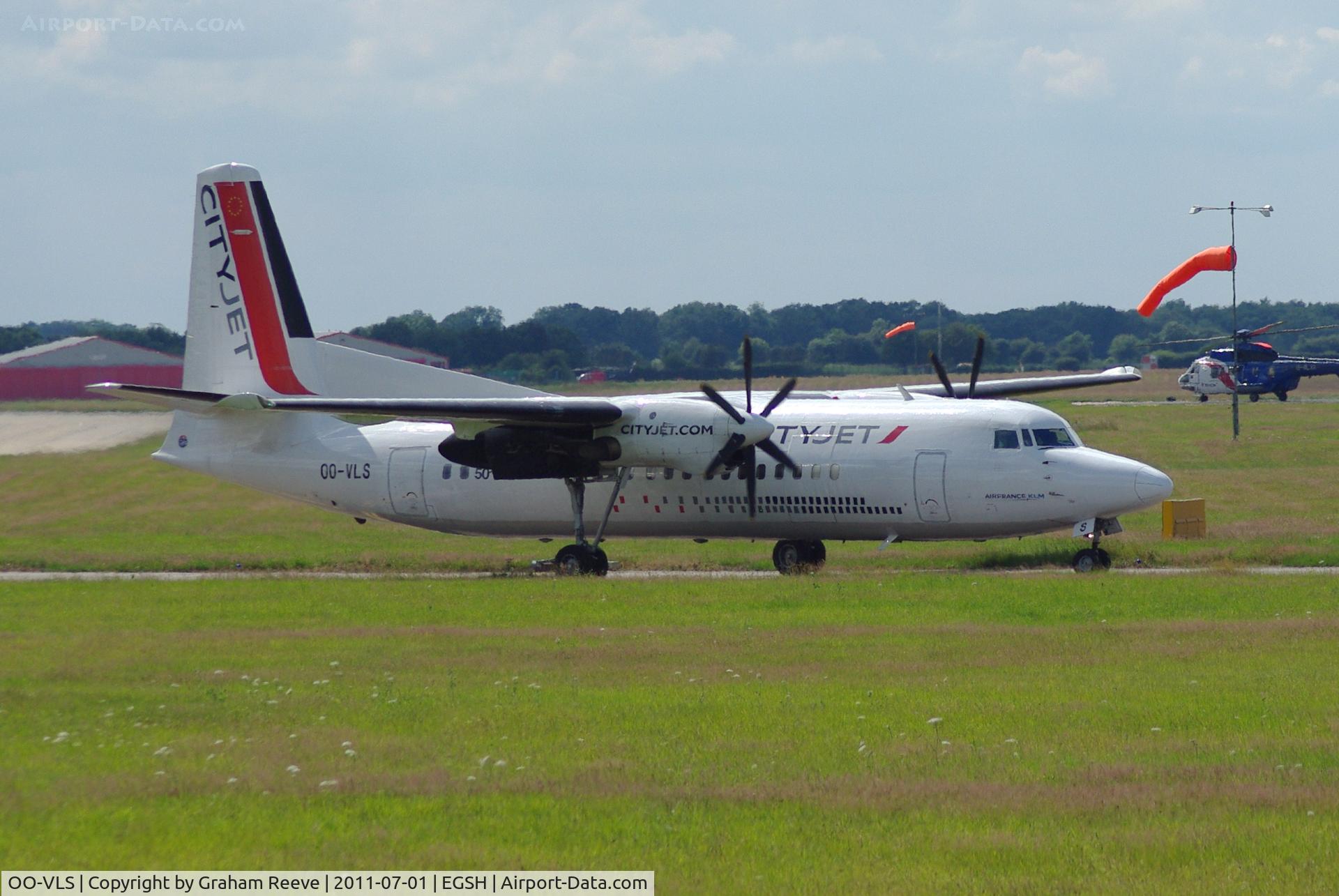 OO-VLS, 1987 Fokker 50 C/N 20109, About to depart.