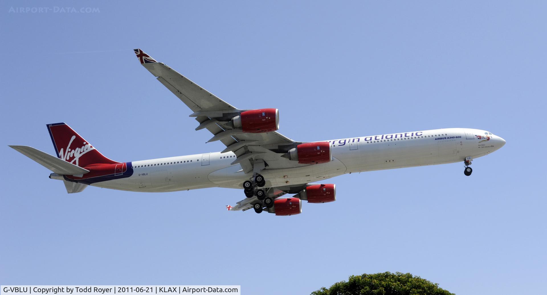 G-VBLU, 2006 Airbus A340-642 C/N 723, Landing at LAX