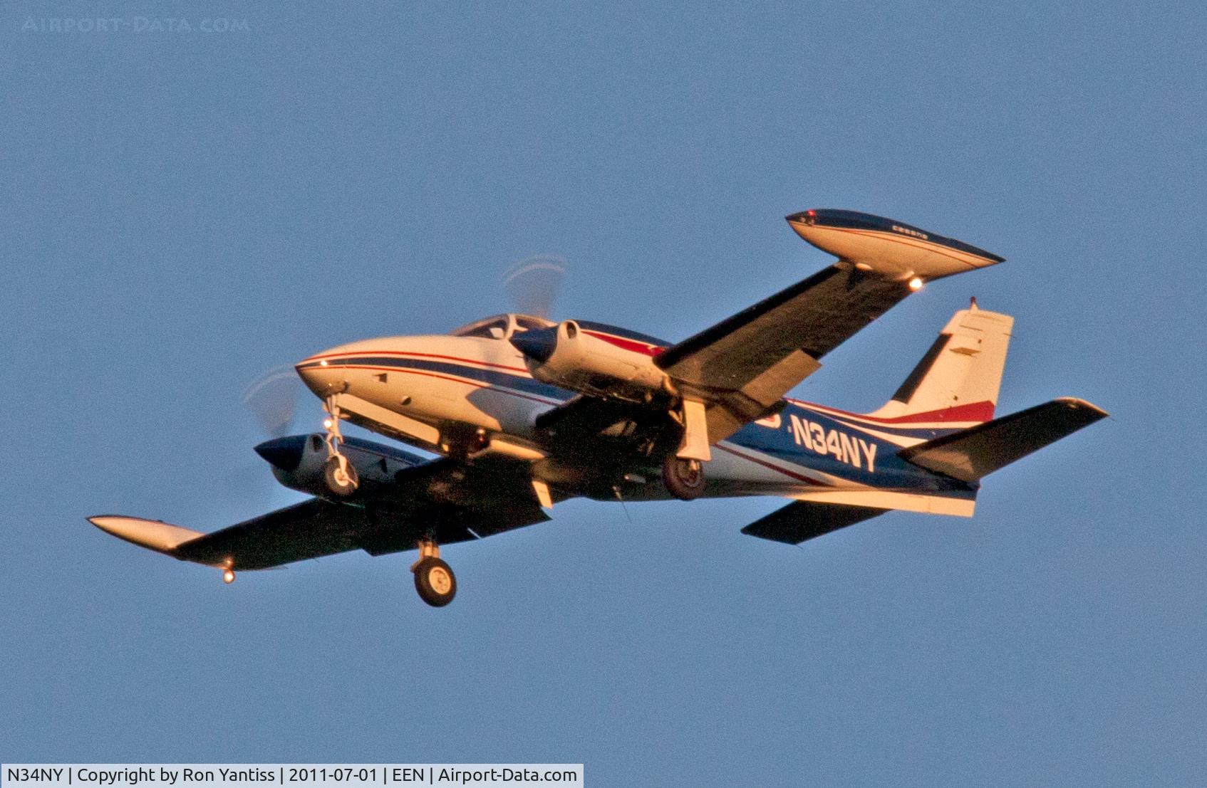 N34NY, 1973 Cessna 340 C/N 340-0196, On approach to Keene, NH