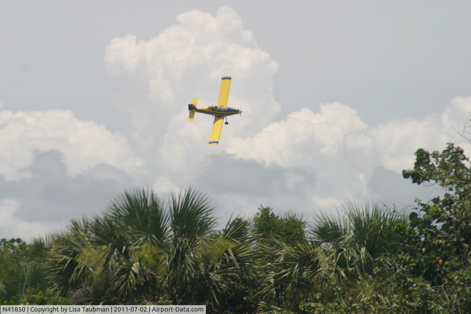 N41850, Air Tractor Inc AT-502B C/N 502B-2703, N41850 low-flying over Sebastian Inlet 7-2-11