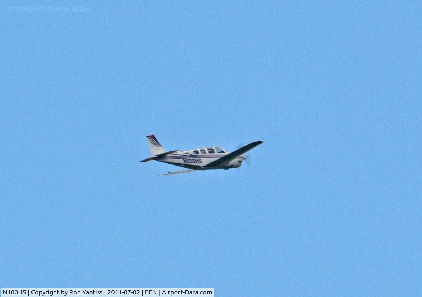 N100HS, Raytheon Aircraft Company A36 Bonanza C/N E-3506, Heading SE from Keene, NH