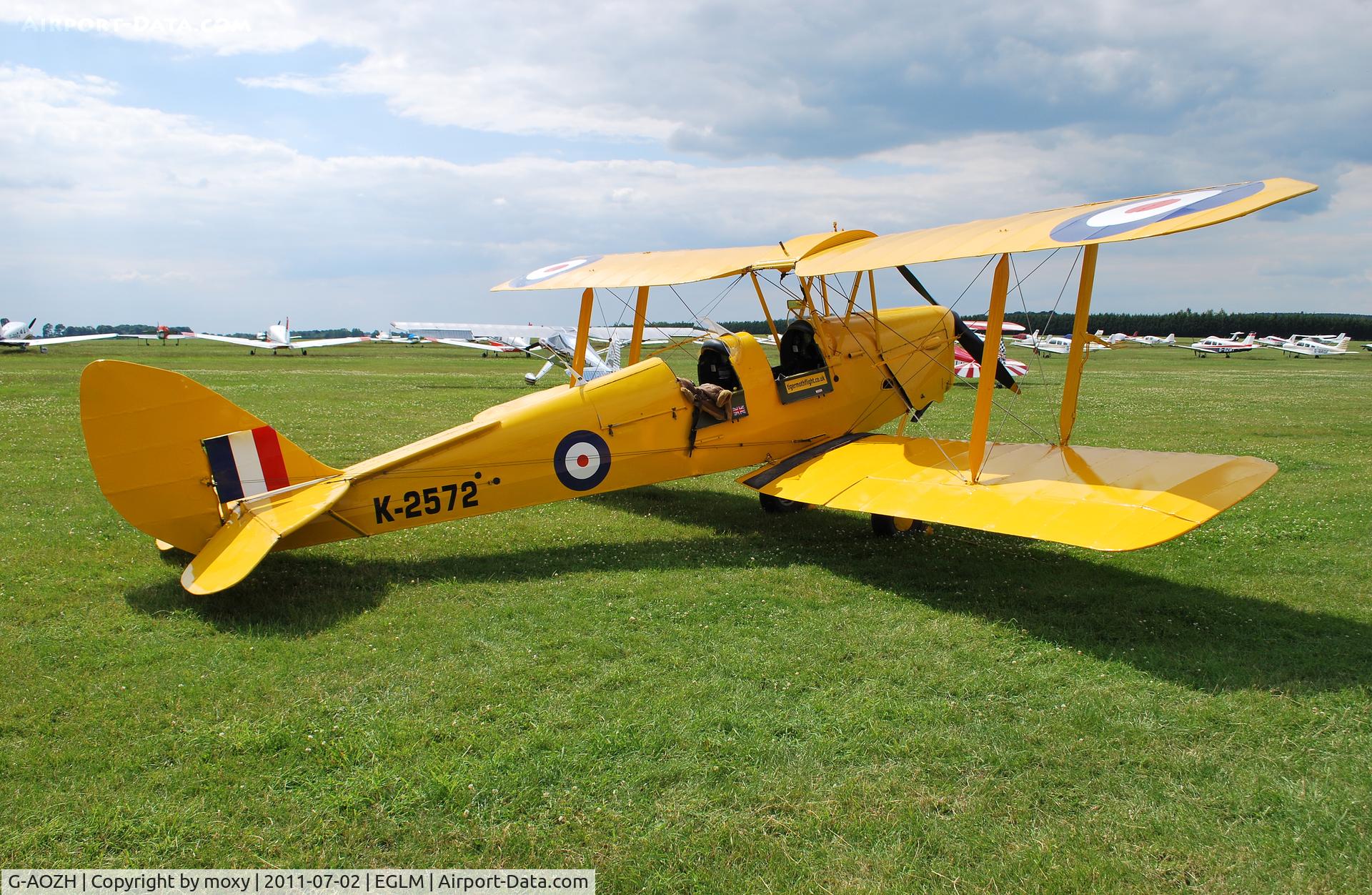 G-AOZH, 1944 De Havilland DH-82A Tiger Moth II C/N 86449, Tiger Moth awaiting it's next passenger at White Waltham.