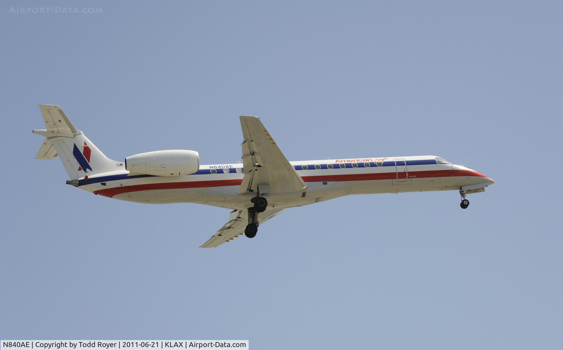 N840AE, 2002 Embraer ERJ-140LR (EMB-135KL) C/N 145656, LAnding at LAX