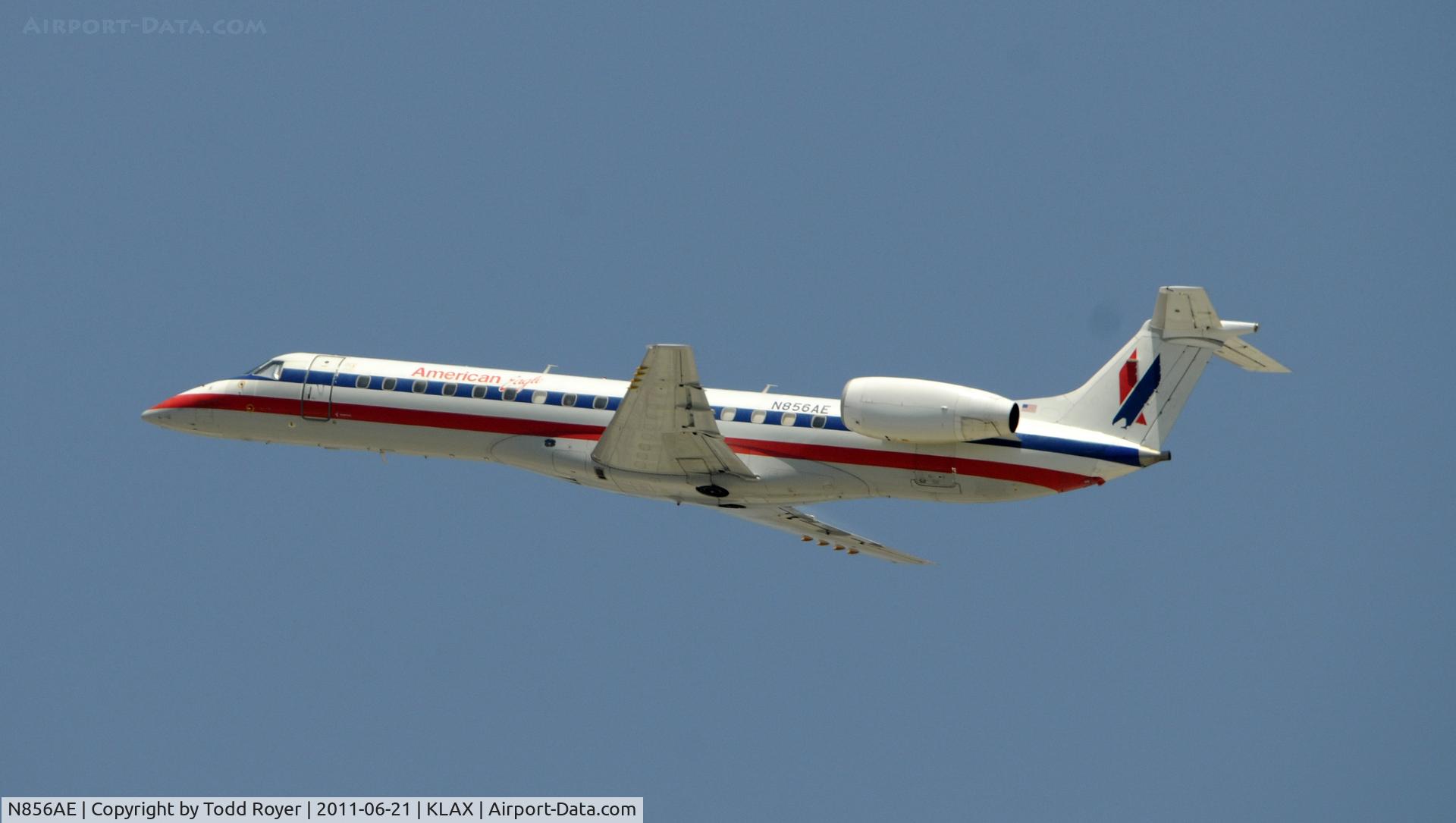 N856AE, 2003 Embraer ERJ-140LR (EMB-135KL) C/N 145748, Departing LAX