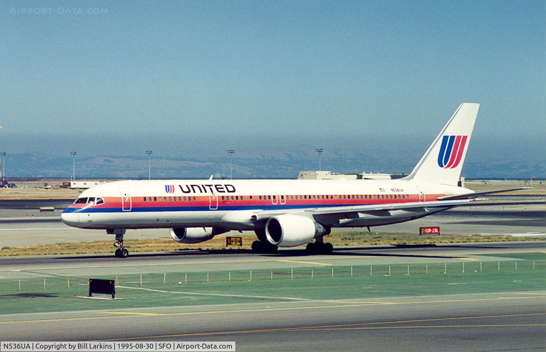 N536UA, 1991 Boeing 757-222 C/N 25156, 536 when the colors were bight and beautiful.
