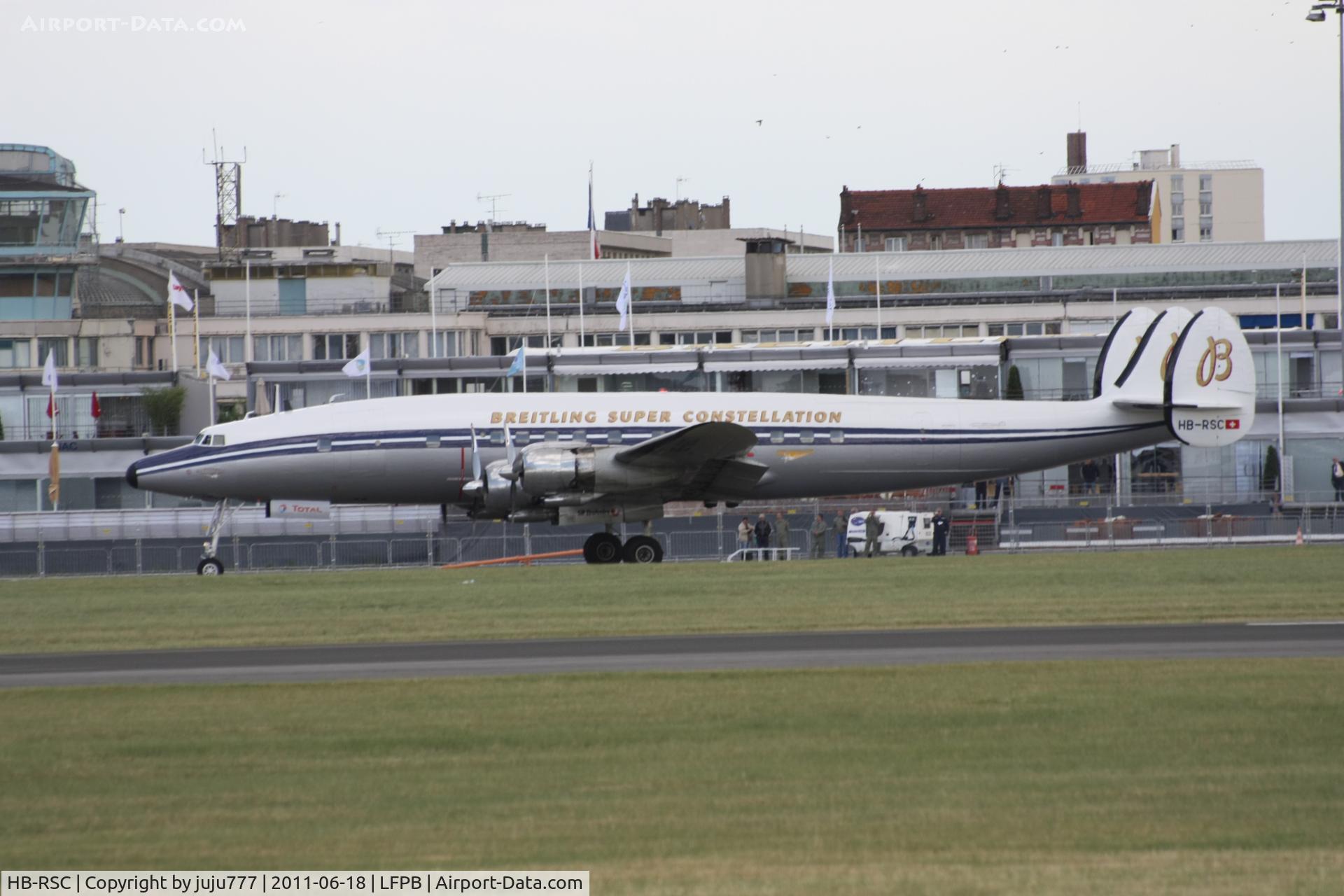 HB-RSC, 1955 Lockheed C-121C Super Constellation (L-1049F) C/N 1049F-4175, on training for SIAE 2011 with new color