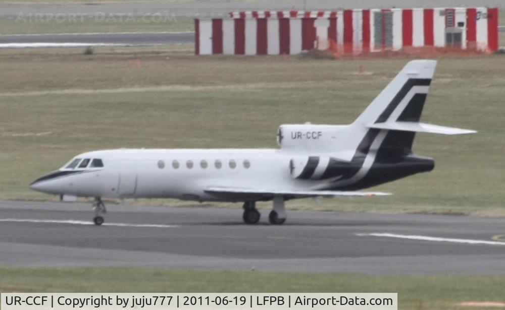 UR-CCF, Dassault Falcon 50 C/N 212, on transit at Le Bourget