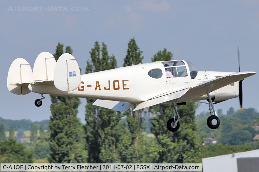 G-AJOE, 1947 Miles M.38 Messenger 2A C/N 6367, 1947  MILES M38 MESSENGER 2A, c/n: 6367 landing at North Weald