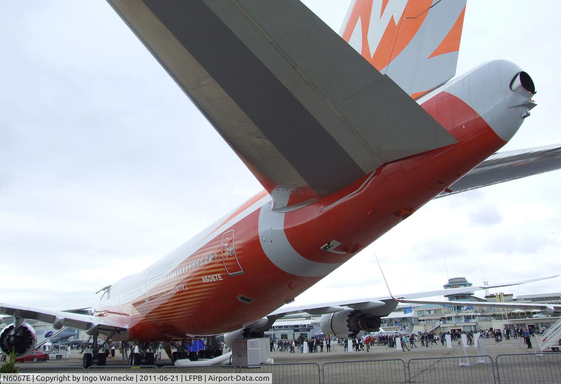 N6067E, 2011 Boeing 747-8JK BBJ C/N 38636, Boeing 747-8JK at the Aerosalon 2011, Paris