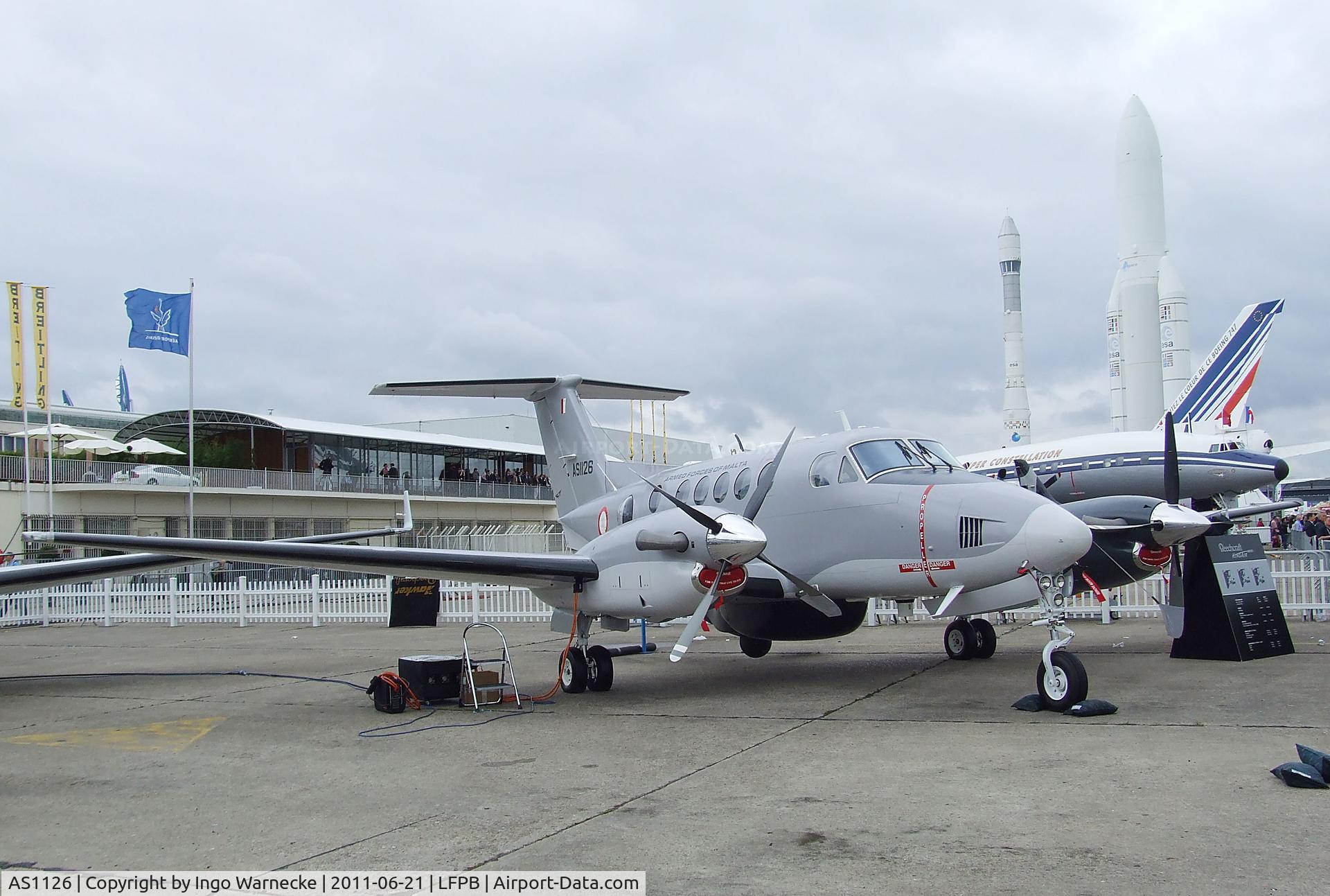 AS1126, 2010 Hawker Beechcraft B200 King Air C/N BB-2016, Hawker Beechcraft B200 King Air of the Armed Forces of Malta at the Aerosalon 2011, Paris