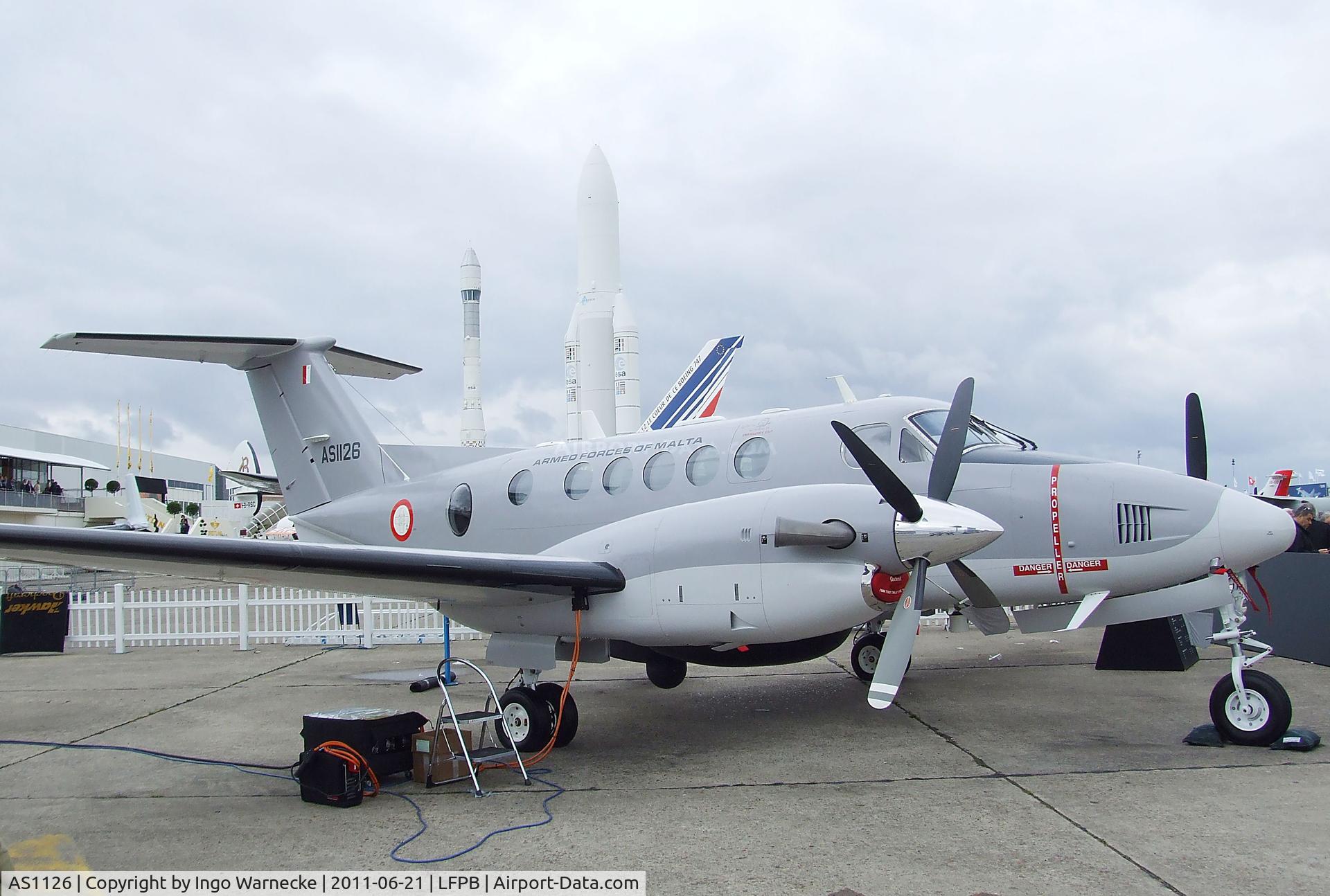 AS1126, 2010 Hawker Beechcraft B200 King Air C/N BB-2016, Hawker Beechcraft B200 King Air of the Armed Forces of Malta at the Aerosalon 2011, Paris