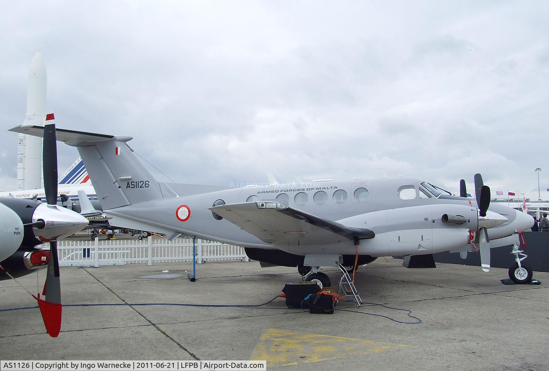 AS1126, 2010 Hawker Beechcraft B200 King Air C/N BB-2016, Hawker Beechcraft B200 King Air of the Armed Forces of Malta at the Aerosalon 2011, Paris