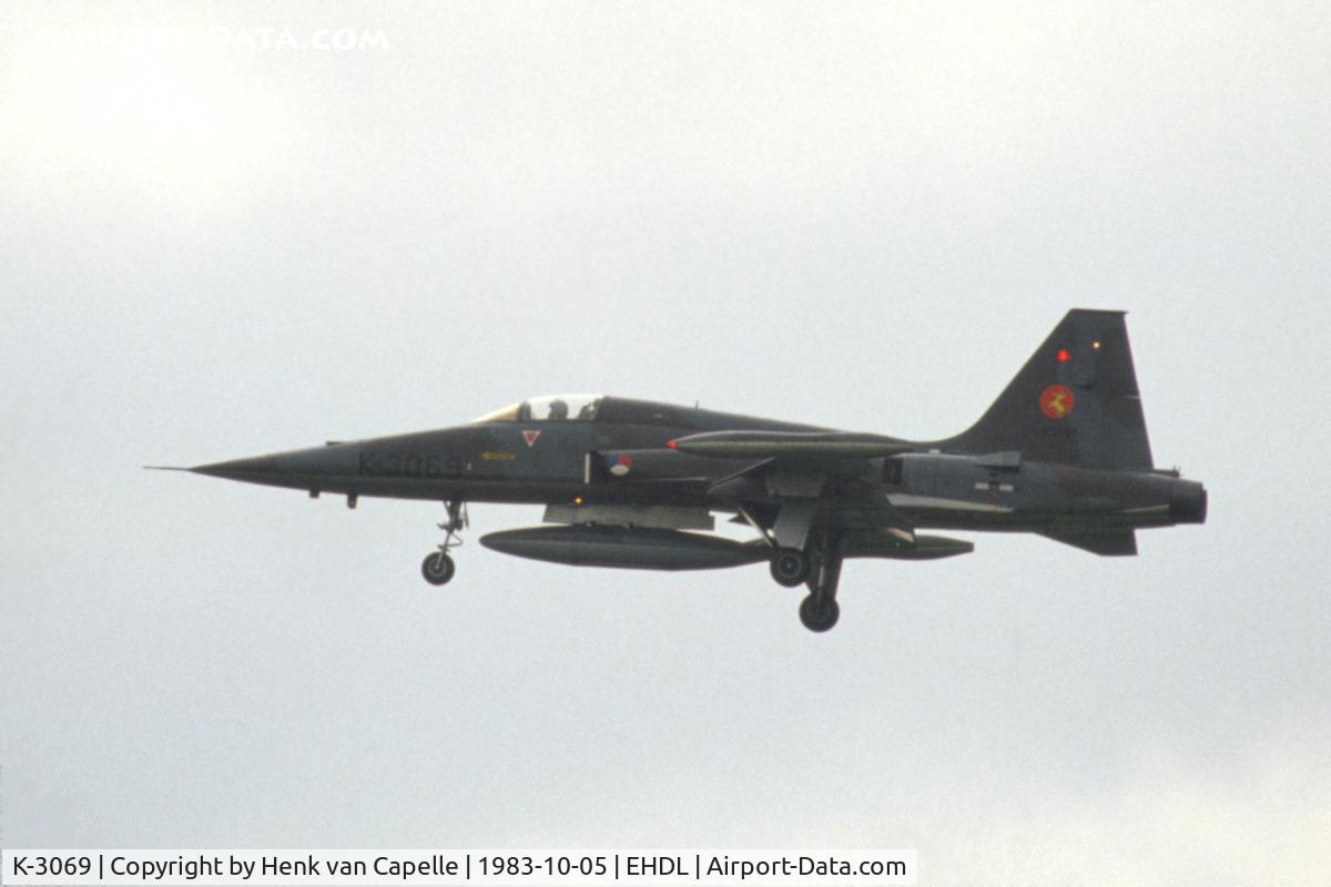 K-3069, 1971 Canadair NF-5A Freedom Fighter C/N 3069, NF-5A fighter-bomber of 314 squadron of the Royal Netherlands Air Force. Here it was being demonstrated at an air show at Deelen air base in the Netherlands, flown by Hans Iseke.