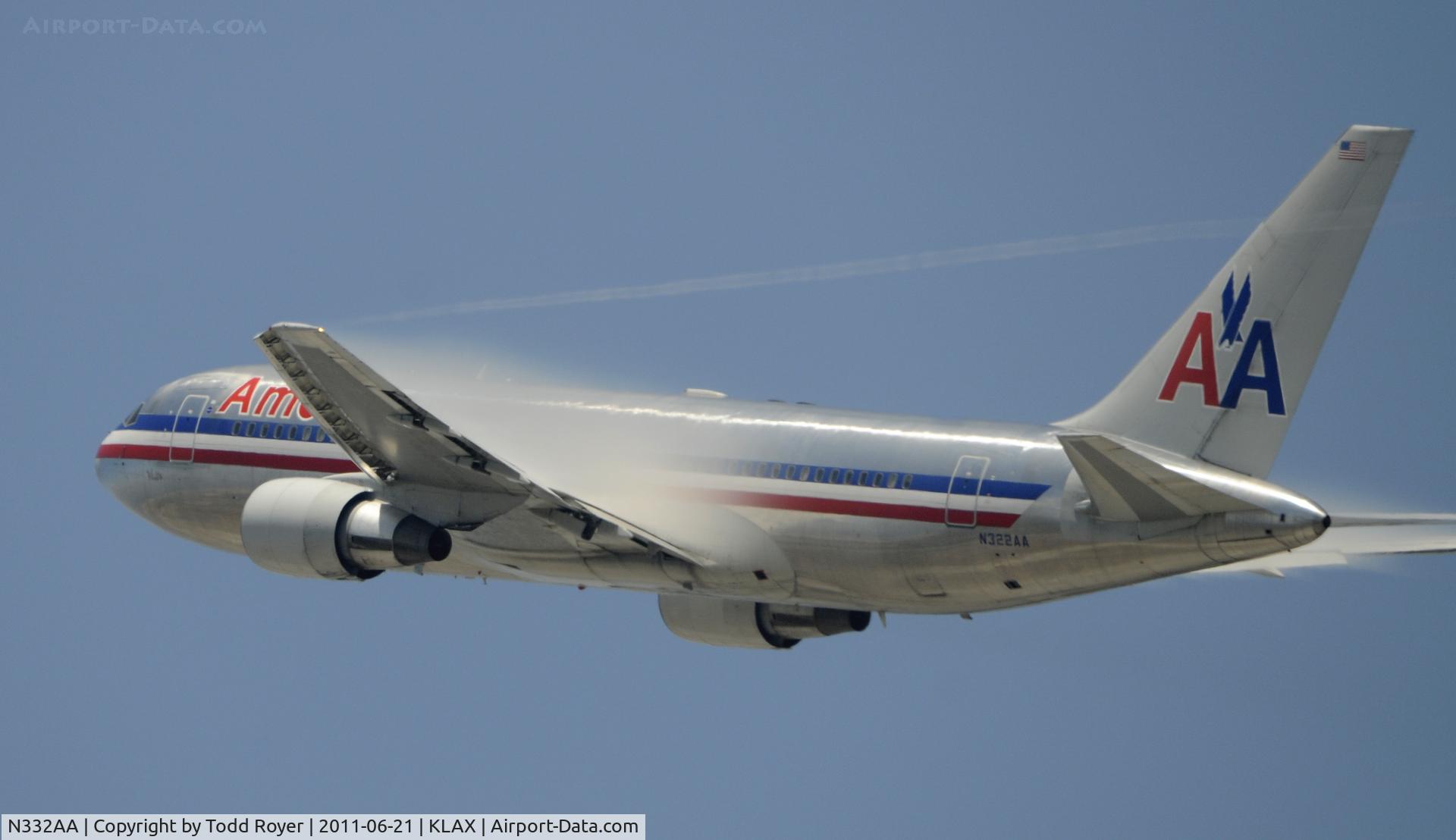 N332AA, 1987 Boeing 767-223 C/N 22331, Departing LAX