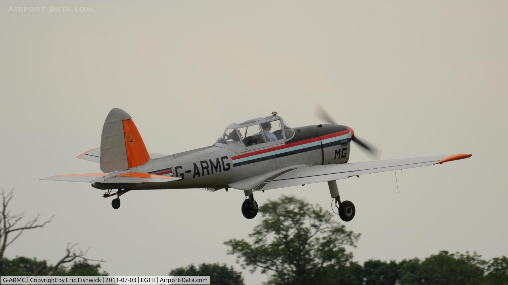 G-ARMG, 1952 De Havilland DHC-1 Chipmunk T.10 C/N C1/0575, G-ARMG departing Shuttleworth Military Pagent Air Display, July 2011