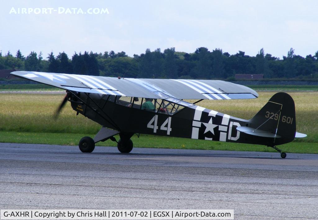 G-AXHR, 1943 Piper L-4H Grasshopper (J3C-65D) C/N 10892, at the Air Britain flyin