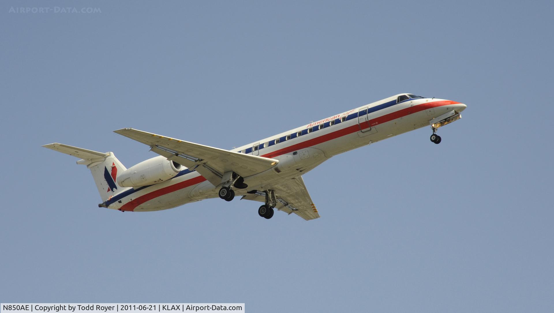 N850AE, 2003 Embraer ERJ-140LR (EMB-135KL) C/N 145722, Landing at LAX