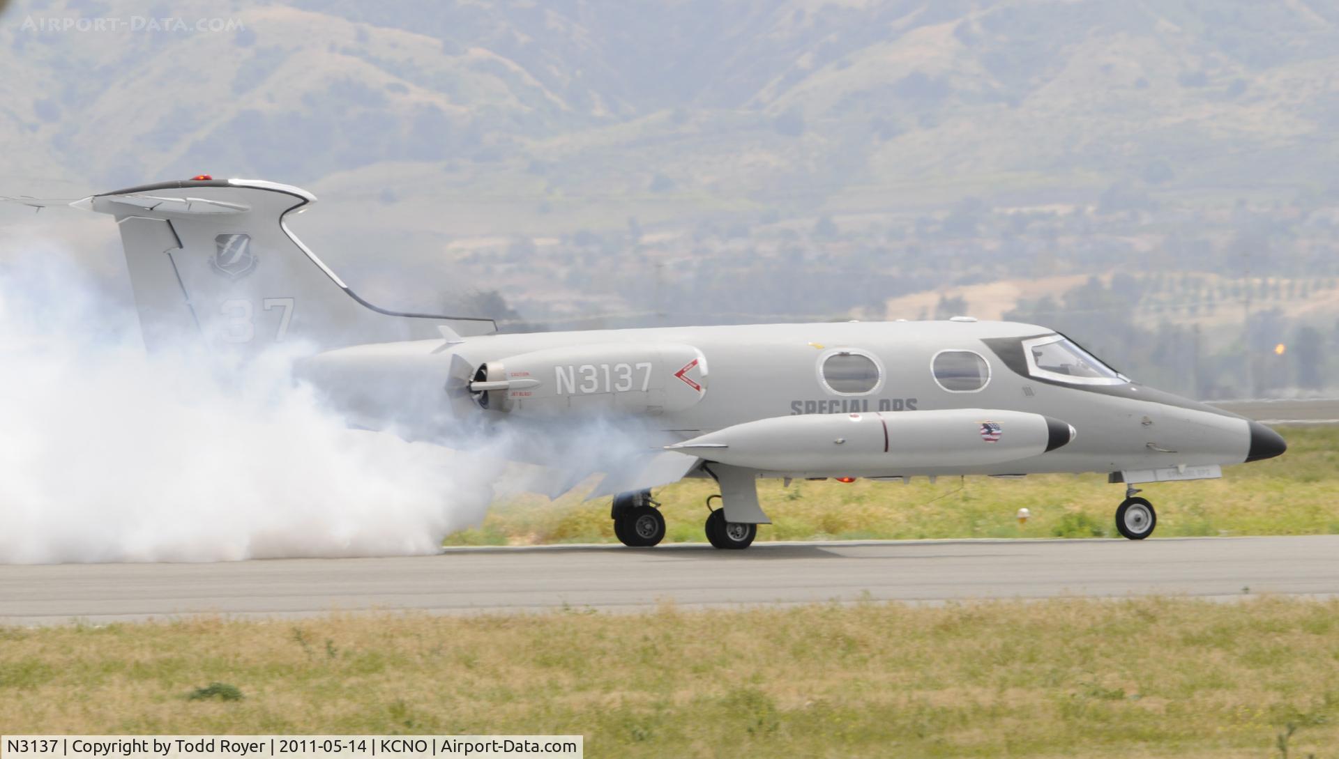 N3137, 1966 Learjet 24 C/N 123, Landing at Chino
