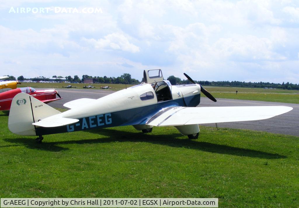 G-AEEG, 1936 Miles M-3A Falcon Major C/N 216, at the Air Britain flyin