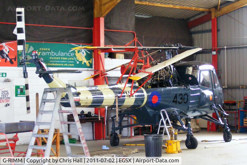 G-RIMM, 1966 Westland Wasp HAS.1 C/N F9605, in its former Royal Navy colours wearing serial XT435
