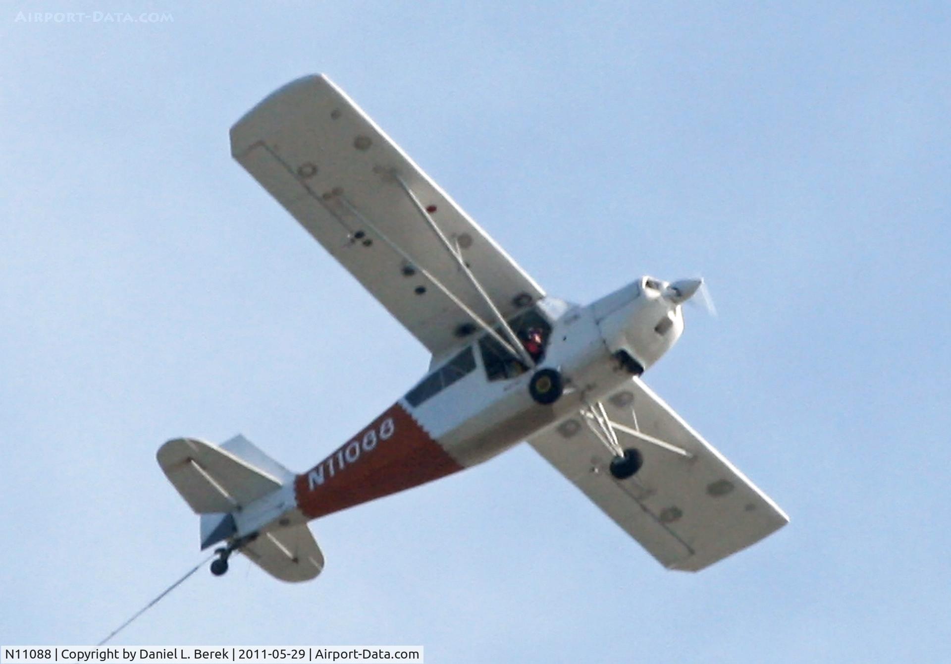 N11088, Champion 7GCAA Citabria C/N 74, Nice Champ hard at work towing a banner over Point Pleasant beach, NJ