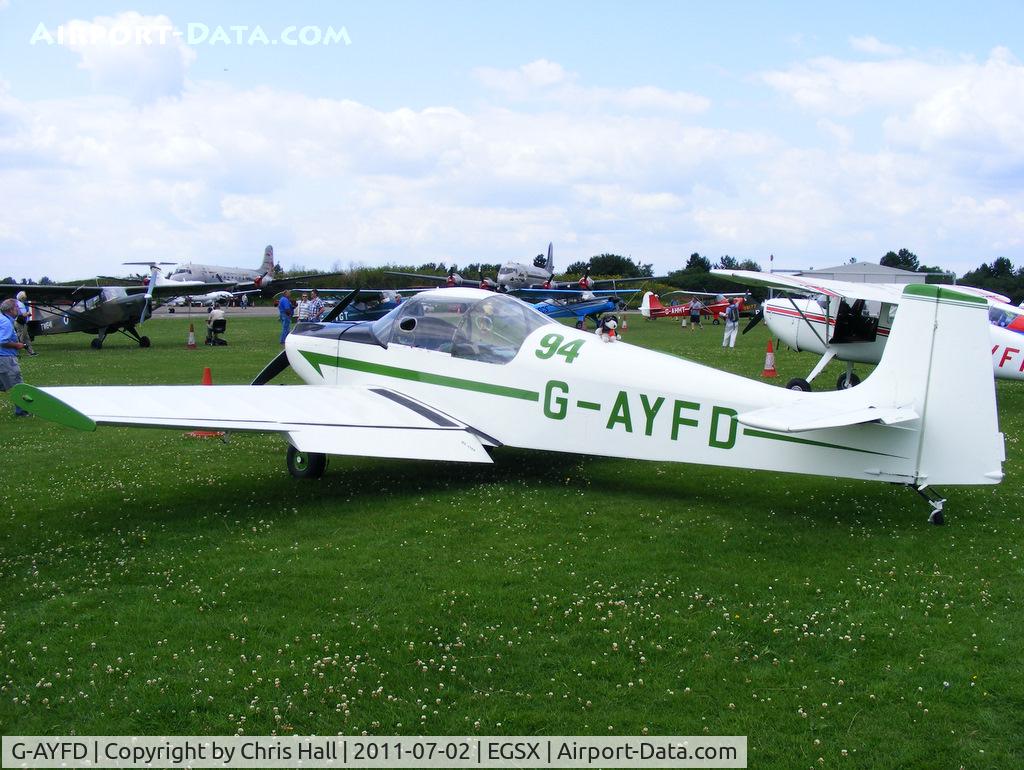 G-AYFD, 1970 Rollason Druine D-62B Condor C/N RAE/645, at the Air Britain flyin