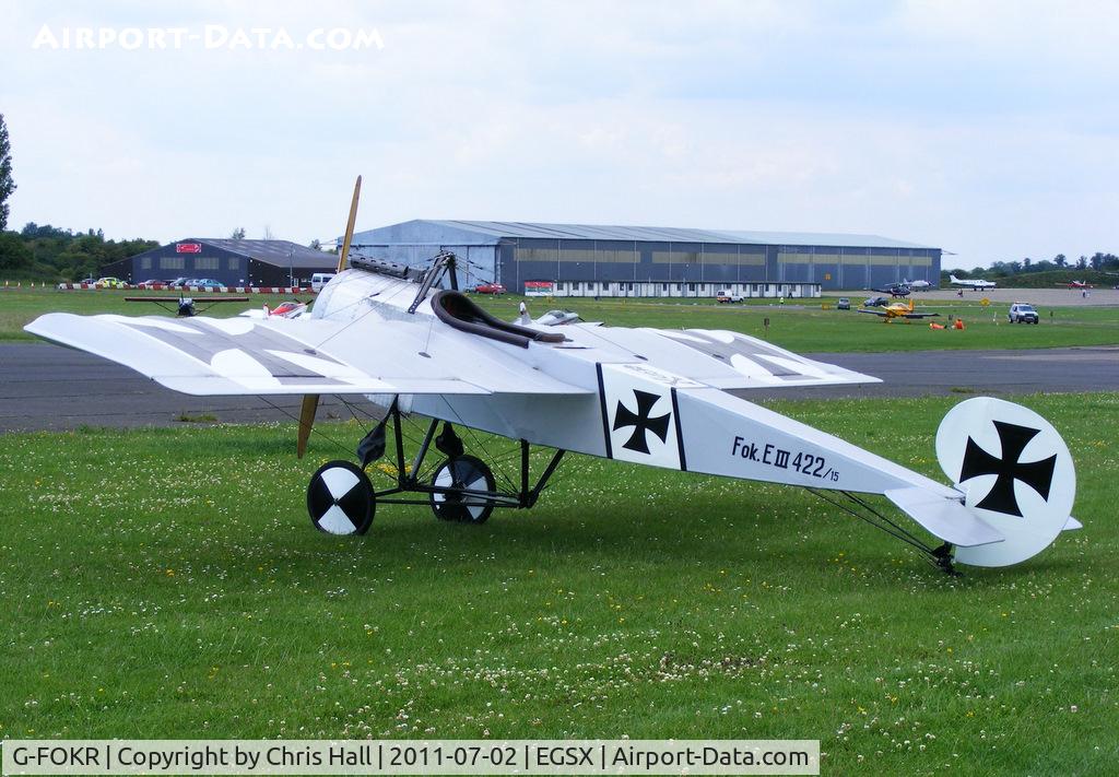 G-FOKR, 2009 Fokker E.III Eindecker 3/4 Replica C/N GS-103, at the Air Britain flyin