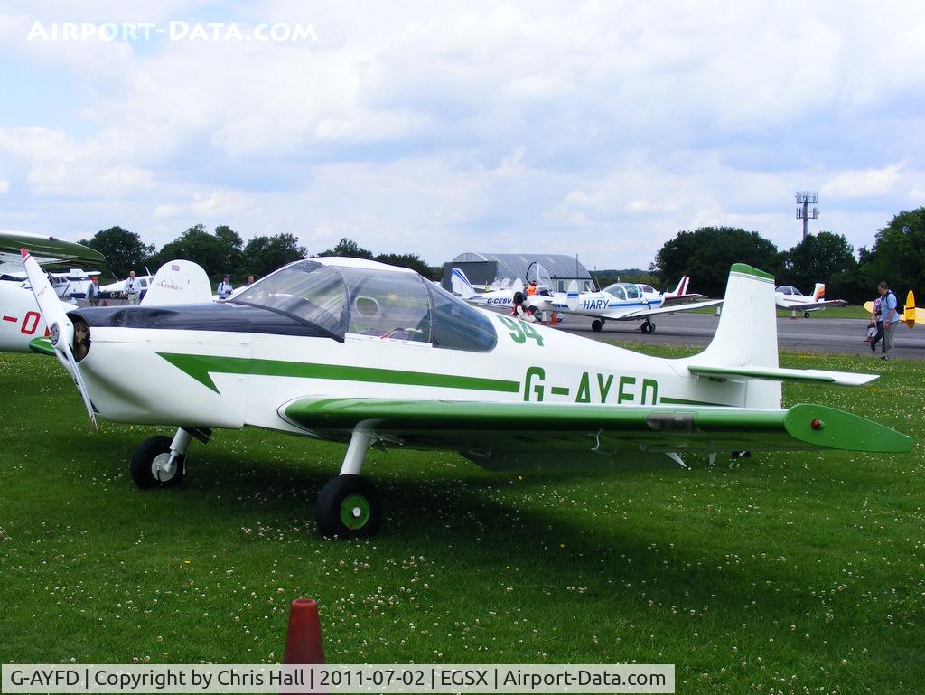 G-AYFD, 1970 Rollason Druine D-62B Condor C/N RAE/645, at the Air Britain flyin