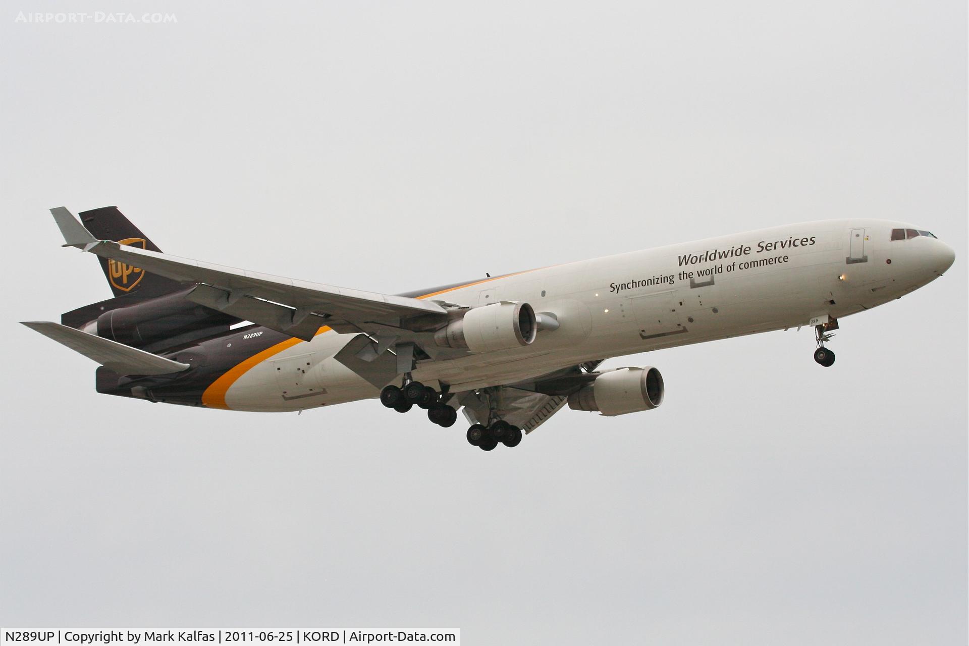 N289UP, 1992 McDonnell Douglas MD-11F C/N 48455, United Parcel Service Mcdonnell Douglas MD-11F, UPS1540 arriving from Cologne Bonn - EDDK, RWY 14R approach KORD.