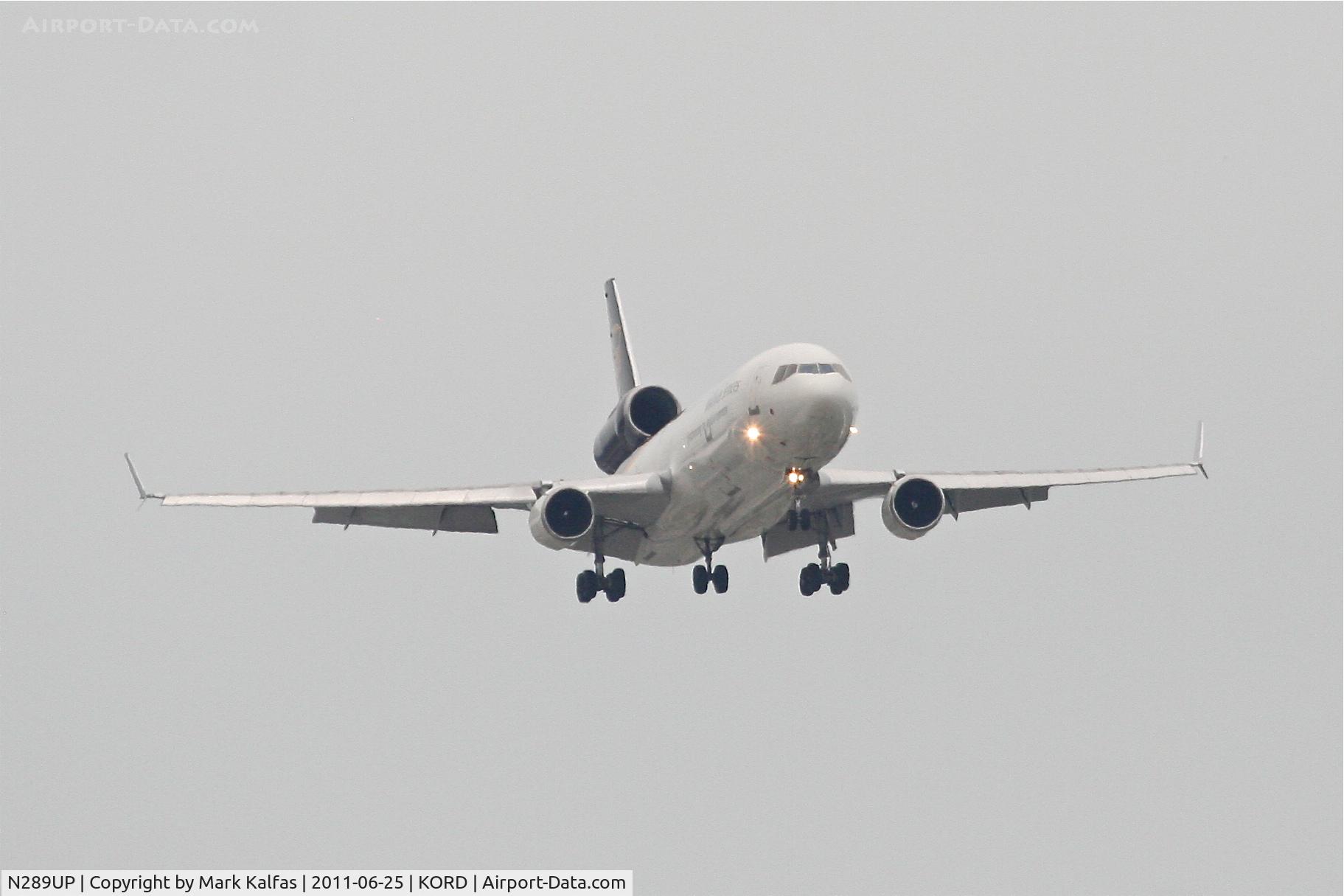 N289UP, 1992 McDonnell Douglas MD-11F C/N 48455, United Parcel Service Mcdonnell Douglas MD-11F, UPS1540 arriving from Cologne Bonn - EDDK, RWY 14R approach KORD.